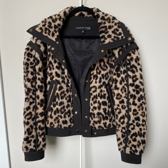 Veronica Beard Anita leopard teddy bomber jacket XL - Picture 2 of 12